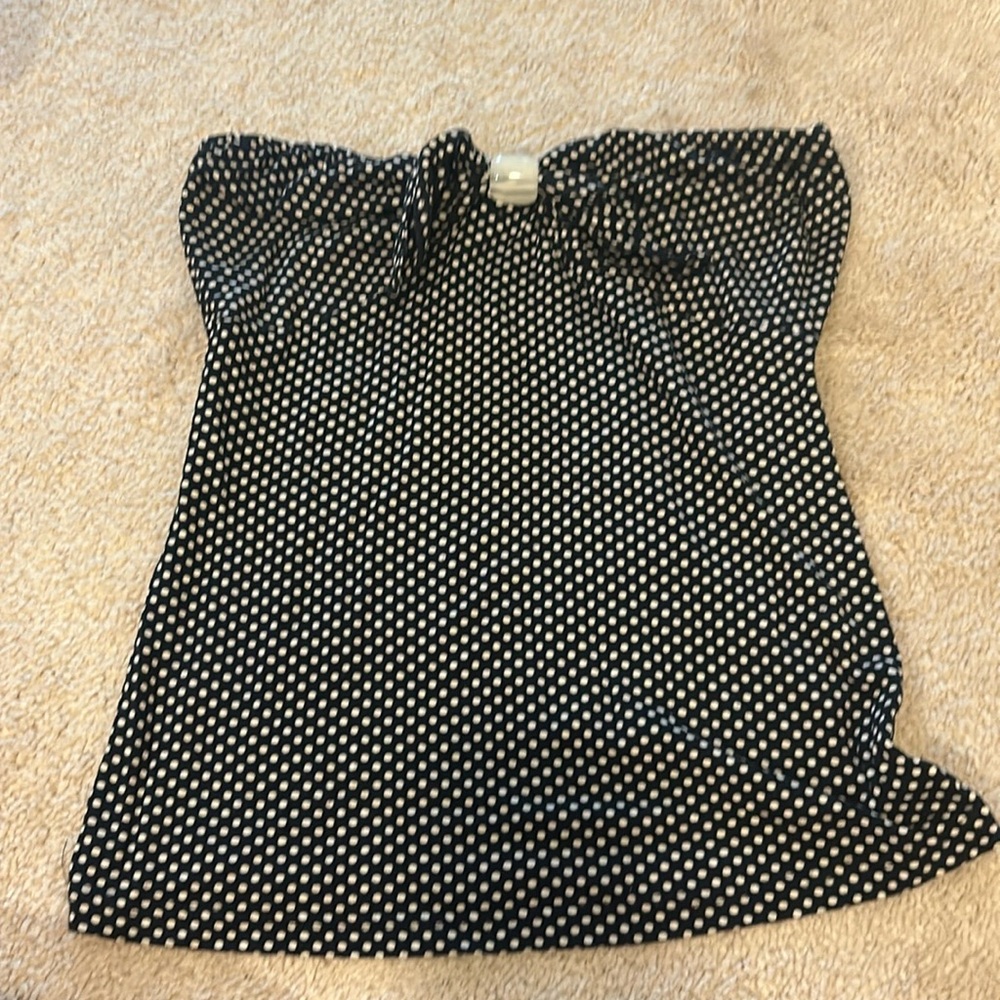 Navy and white Polkadot Tube Top